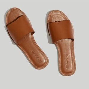 EUC Madewell Boardwalk Leather Slides, Brown, Size 6